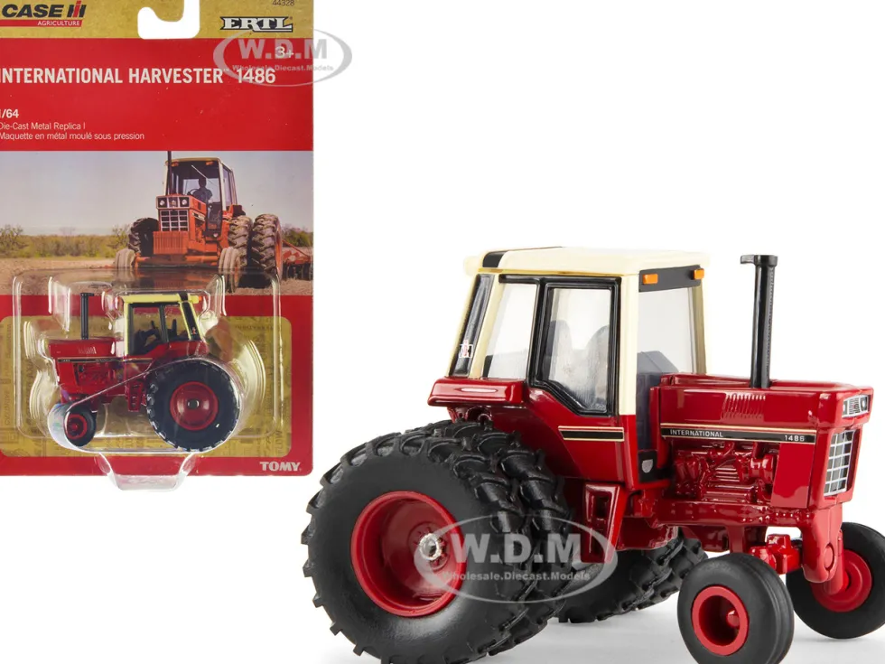 International Harvester 1489 Tractor Dual Wheels Red Cream Top Case IH Agriculture Series 1/64 Diecast Model ERTL TOMY 44328