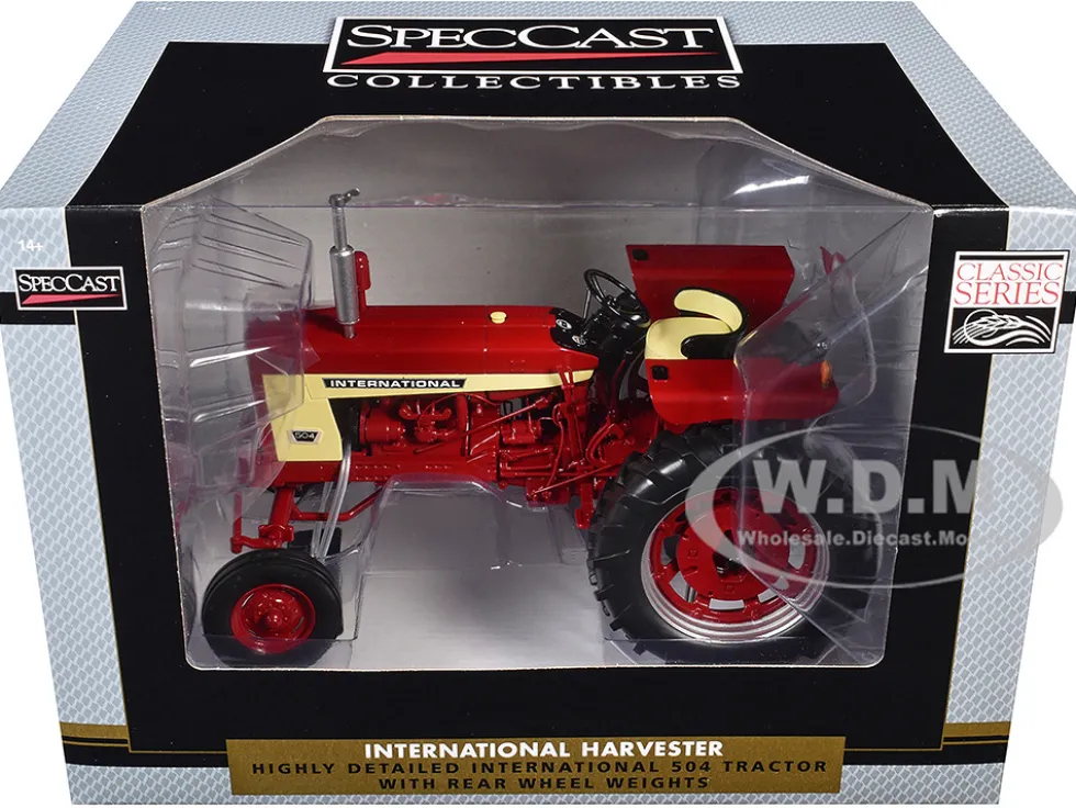 International Harvester 504 Tractor with Rear Wheel Weights Red "Classic Series" 1/16 Diecast Model by SpecCast