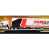 International LoneStar Enclosed Car Transporter Comp Cams White and Black with Stripes Custom Haulers Series 1/64 Diecast Model Maisto 12418-COM