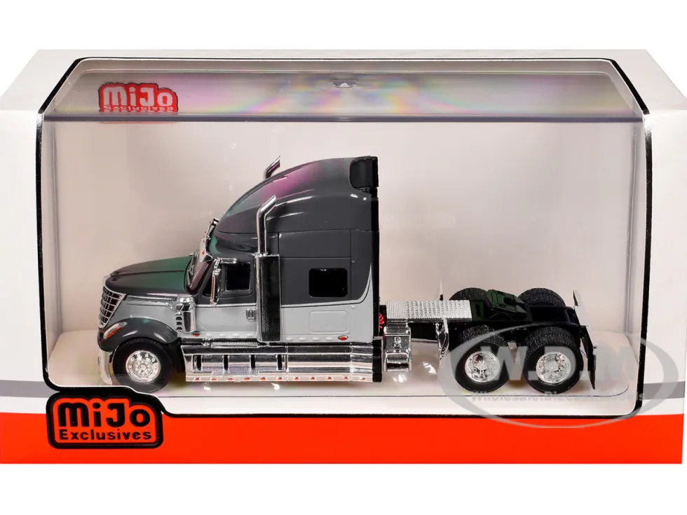 2010 International Lonestar Truck Tractor Gray and Light Gray Two-Tone 1/64 Diecast Model by IXO Models