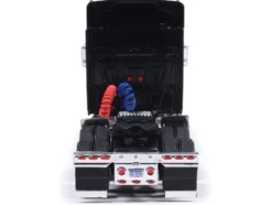 2010 International Lonestar Truck Tractor Black with Flame Graphics 1/64 Diecast Model by IXO Models