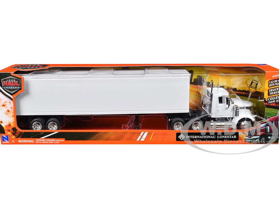 International LoneStar Truck with Dry Goods Trailer White "Long Haul Truckers" Series 1/43 Diecast Model by New Ray
