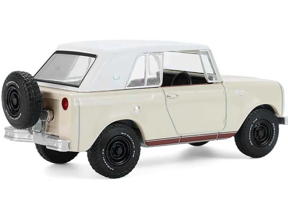 1967 International Scout 800 Sportop Cream with Brown Stripes and White Top "All Terrain" Series 17 1/64 Diecast Model Car by Greenlight