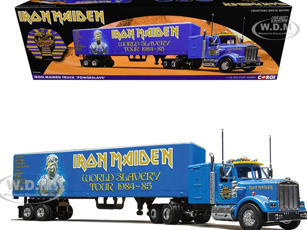 Iron Maiden "Powerslave" Transport Truck Blue "World Slavery Tour 1984-85" 1/50 Diecast Model by Corgi
