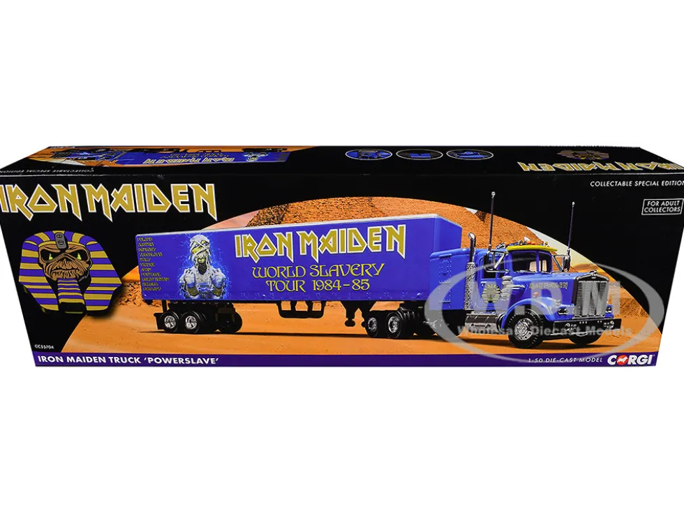 Iron Maiden "Powerslave" Transport Truck Blue "World Slavery Tour 1984-85" 1/50 Diecast Model by Corgi