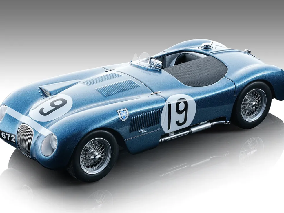 Jaguar C-Type #19 Jimmy Stewart - Ninian Sanderson "Ecurie Ecosse" Winner "BARC Goodwood" (1954) "Mythos Series" Limited Edition to 75 pieces Worldwide 1/18 Model Car by Tecnomodel