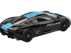 Jaguar C-X75 Black with Light Blue Stripe Limited Edition 1/64 Diecast Model Car by Mini GT