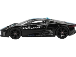 Jaguar C-X75 Black with Light Blue Stripe Limited Edition 1/64 Diecast Model Car by Mini GT