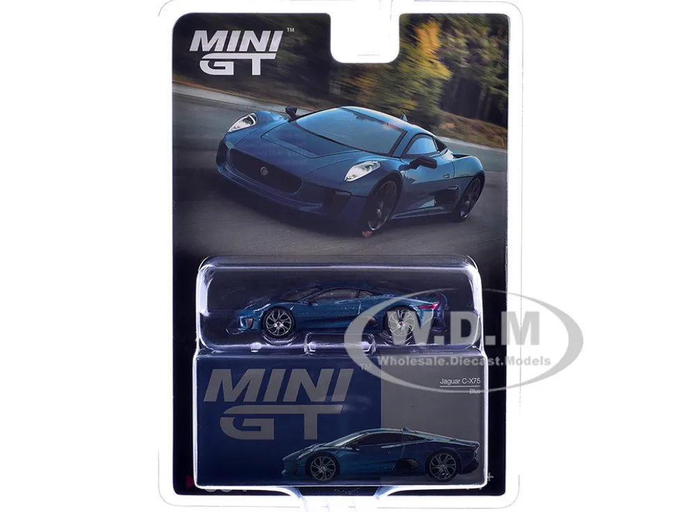 Jaguar C-X75 Blue Metallic Limited Edition 1/64 Diecast Model Car by Mini GT