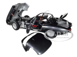 Jaguar Lightweight E Type Roadster RHD Right Hand Drive Dark Gray 1/18 Model Car Autoart 73647