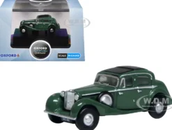 Jaguar SS RHD (Right Hand Drive) Suede Green with Black Top 1/148 (N) Scale Diecast Model Car by Oxford Diecast
