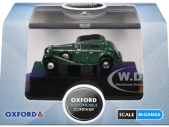 Jaguar SS RHD (Right Hand Drive) Suede Green with Black Top 1/148 (N) Scale Diecast Model Car by Oxford Diecast