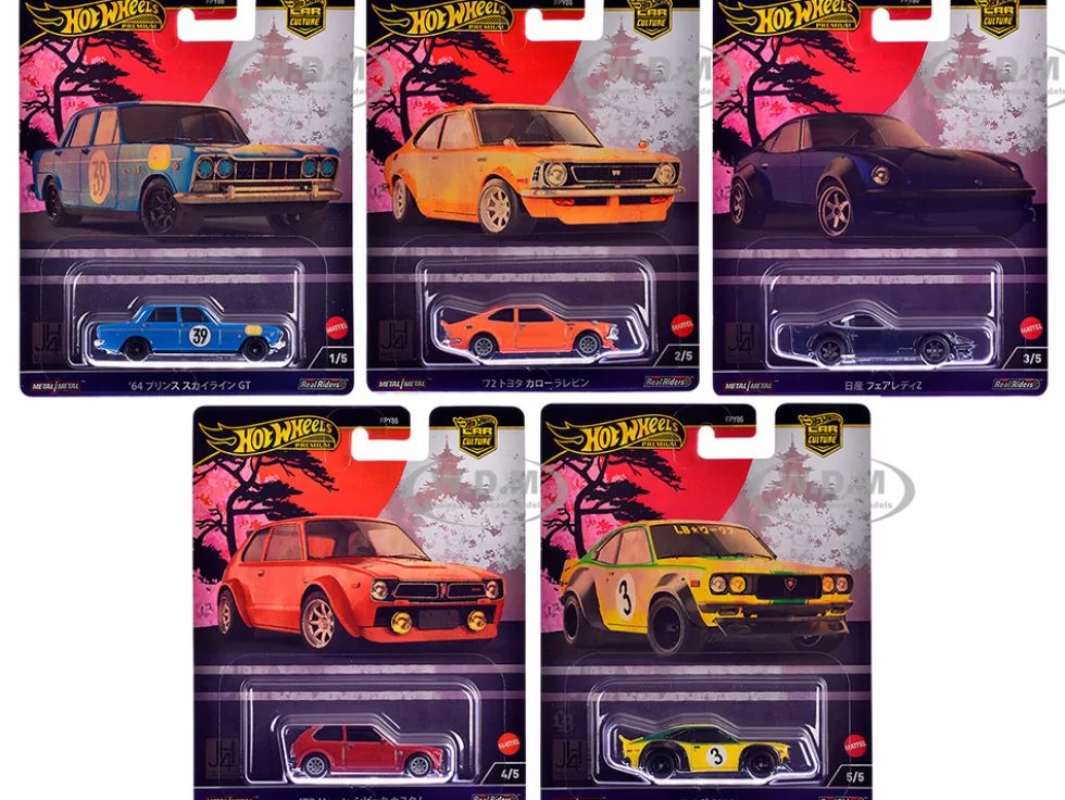 Japan Historics 4 5 piece Set "Car Culture" 2024 Series B Diecast Model Cars by Hot Wheels