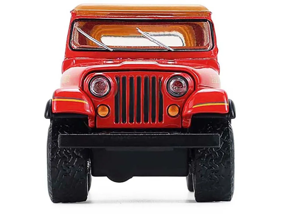 1980 Jeep CJ-7 Laredo Red with Tan Top "All Terrain" Series 17 1/64 Diecast Model Car by Greenlight
