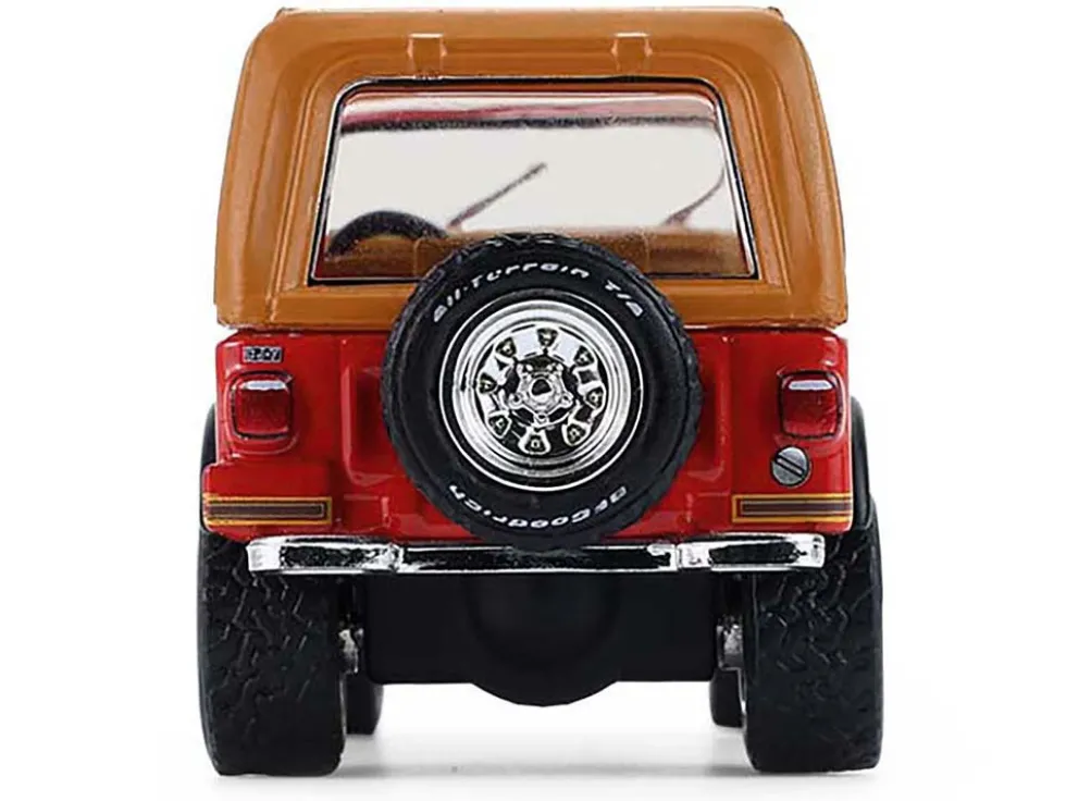 1980 Jeep CJ-7 Laredo Red with Tan Top "All Terrain" Series 17 1/64 Diecast Model Car by Greenlight