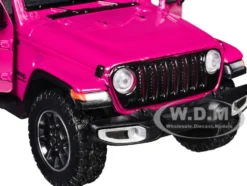 2021 Jeep Gladiator Overland Pickup Truck Purple with Matt Black Top 1/24 Diecast Model Car by Motormax
