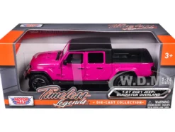 2021 Jeep Gladiator Overland Pickup Truck Purple with Matt Black Top 1/24 Diecast Model Car by Motormax