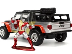 2020 Jeep Gladiator Pickup Truck Silver Colossus Diecast Figurine X-Men Marvel Hollywood Rides Series 1/32 Diecast Model Car Jada 33363