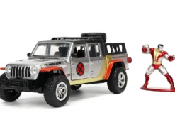 2020 Jeep Gladiator Pickup Truck Silver Colossus Diecast Figurine X-Men Marvel Hollywood Rides Series 1/32 Diecast Model Car Jada 33363