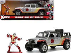 2020 Jeep Gladiator Pickup Truck Silver Colossus Diecast Figurine X-Men Marvel Hollywood Rides Series 1/32 Diecast Model Car Jada 33363