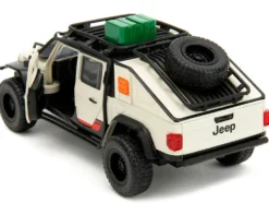 Jeep Gladiator Pickup Truck with Equipment Shell Beige with Graphics Biosyn Genetics Jurassic World Dominion 2022 Movie Hollywood Rides Series 1/32 Diecast Model Car Jada 34465