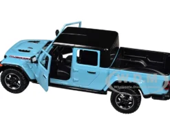 2021 Jeep Gladiator Rubicon (Closed Top) Pickup Truck Blue with Black Top 1/27 Diecast Model Car by Motormax