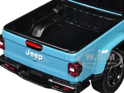 2021 Jeep Gladiator Rubicon (Closed Top) Pickup Truck Blue with Black Top 1/27 Diecast Model Car by Motormax