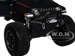 2021 Jeep Gladiator Rubicon Off-Road Pickup Truck Black with Matt Black Top "Off Road" Series 1/27 Diecast Model Car by Motormax