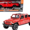 2021 Jeep Gladiator Rubicon Open Top Pickup Truck Red 1/24 1/27 Diecast Model Car Motormax 79370