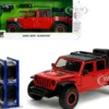 2020 Jeep Gladiator Rubicon Pickup Truck Red with Black Top and Extra Wheels "Just Trucks" Series 1/24 Diecast Model Car by Jada