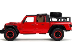 2020 Jeep Gladiator Rubicon Pickup Truck Red with Black Top and Extra Wheels 