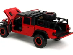 2020 Jeep Gladiator Rubicon Pickup Truck Red with Black Top and Extra Wheels 