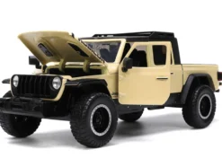 2020 Jeep Gladiator Rubicon Pickup Truck Cream Roof Rack Extra Wheels Just Trucks Series 1/24 Diecast Model Car Jada 32711