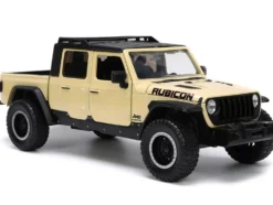 2020 Jeep Gladiator Rubicon Pickup Truck Cream Roof Rack Extra Wheels Just Trucks Series 1/24 Diecast Model Car Jada 32711