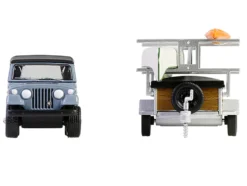 1968 Jeep Jeepster Commando SC-1 Gray with Black Stripes and Top with Canoe Trailer, Canoe Rack, Canoe and Kayak