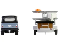 1968 Jeep Jeepster Commando SC-1 Gray with Black Stripes and Top with Canoe Trailer, Canoe Rack, Canoe and Kayak