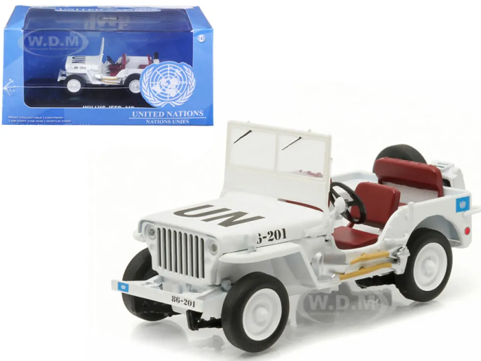 1944 Jeep Willys UN United Nations White 1/43 Diecast Model Car Greenlight 86308