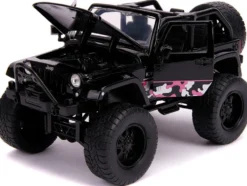 2007 Jeep Wrangler Black Extra Wheels Just Trucks Series 1/24 Diecast Model Car Jada 31560