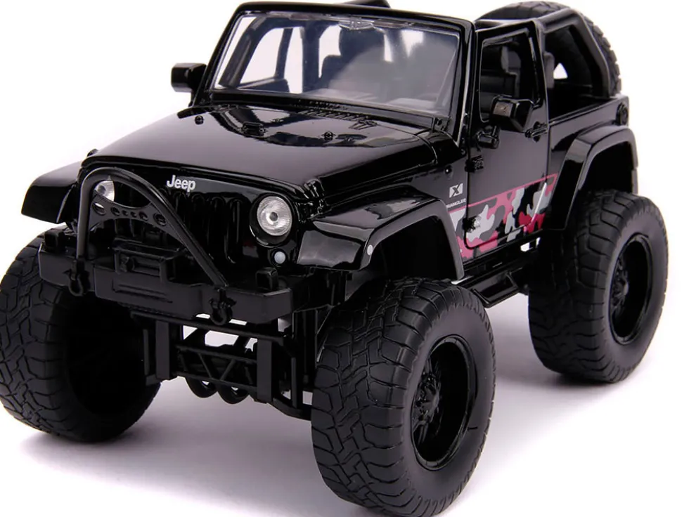 2007 Jeep Wrangler Black Extra Wheels Just Trucks Series 1/24 Diecast Model Car Jada 31560