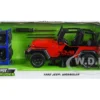 1992 Jeep Wrangler DV8 Off-Road Red Matt Black Stripes Extra Wheels Just Trucks Series 1/24 Diecast Model Car Jada 33851