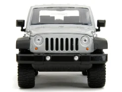 2007 Jeep Wrangler Gray and Black with Blue and White Stripes with Extra Wheels Just Trucks Series 1/24 Diecast Model Car Jada 34194
