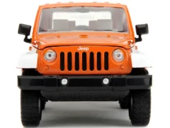 2017 Jeep Wrangler Orange Metallic White Orange M&M Diecast Figure M&M's Hollywood Rides Series 1/24 Diecast Model Car Jada 34401
