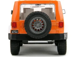 2017 Jeep Wrangler Orange Metallic White Orange M&M Diecast Figure M&M's Hollywood Rides Series 1/24 Diecast Model Car Jada 34401