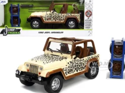 1992 Jeep Wrangler Tan Brown Graphics Extra Wheels Just Trucks Series 1/24 Diecast Model Car Jada 32426