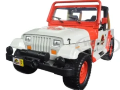 1992 Jeep Wrangler #12 White and Red Jurassic World Movie 2015 Hollywood Rides Series 1/24 Diecast Model Car Jada 97806
