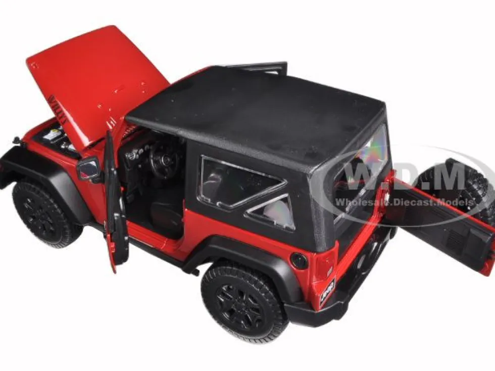 2014 Jeep Wrangler Willys Red 1/18 Diecast Model Car Maisto 31676