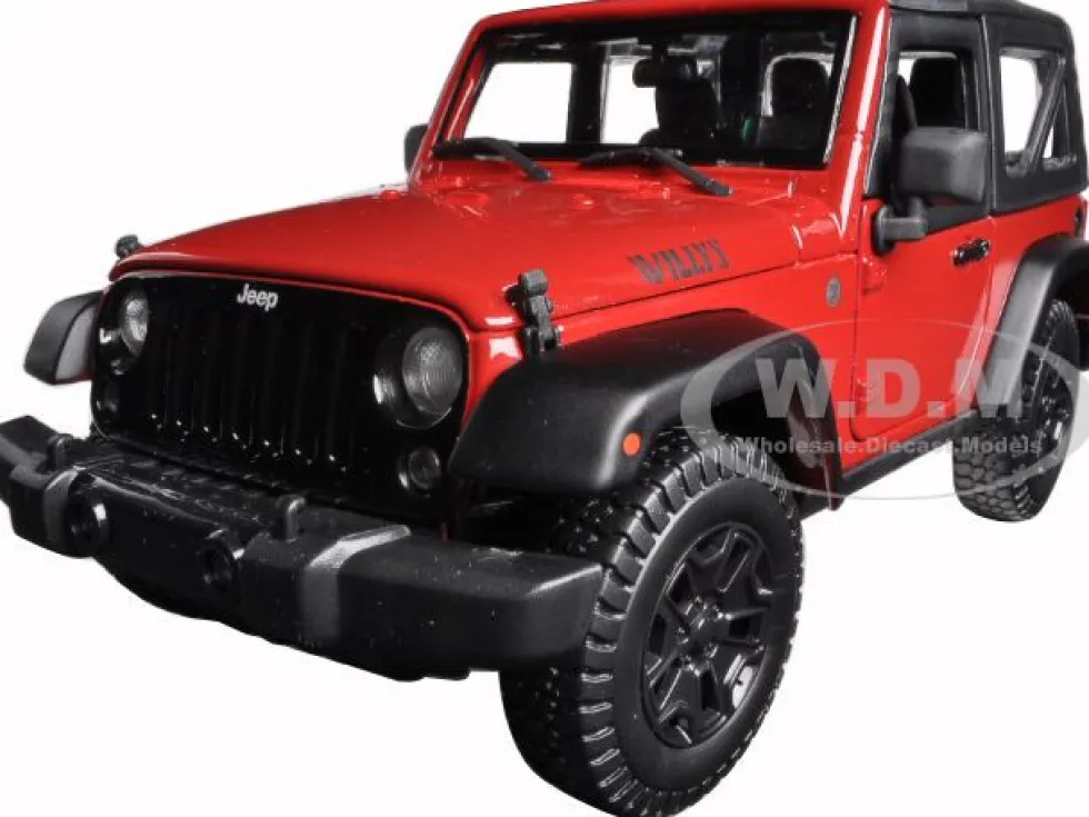 2014 Jeep Wrangler Willys Red 1/18 Diecast Model Car Maisto 31676
