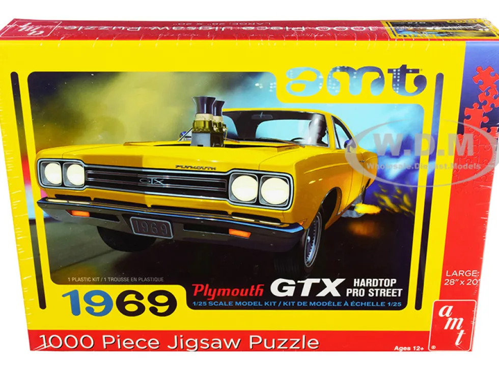 Jigsaw Puzzle 1969 Plymouth GTX Hardtop Pro Street MODEL BOX PUZZLE 1000 piece AMT AWAC009-GTX