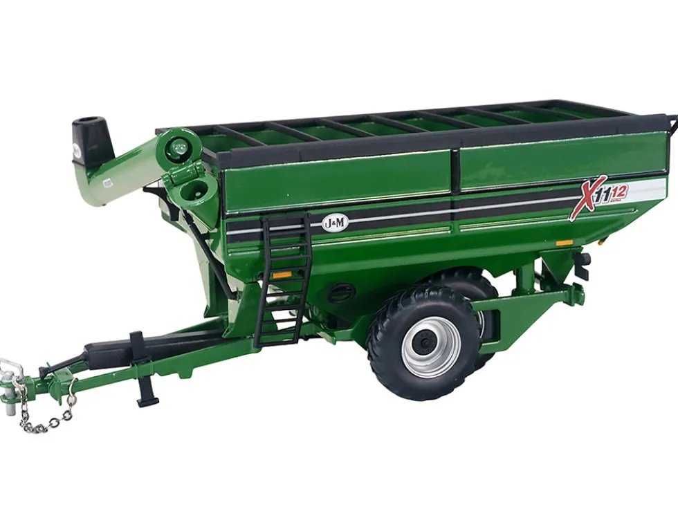 J&M 1112 X-Tended Reach Grain Cart with Dual Wheels Green 1/64 Diecast Model by SpecCast