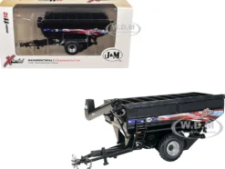 J&M 1112 X-Tended Reach Patriotic Grain Cart with Dual Wheels Black 1/64 Diecast Model by SpecCast